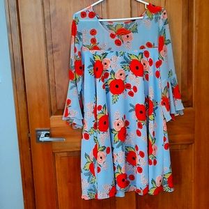 Anthropologie Paper Crown Poppy Field Dress